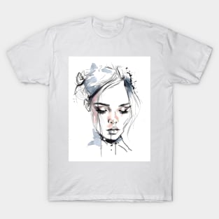 Portrait of a girl in watercolor. T-Shirt